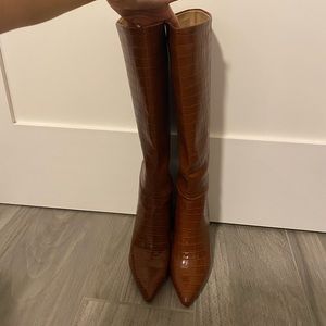 Brown croc boots